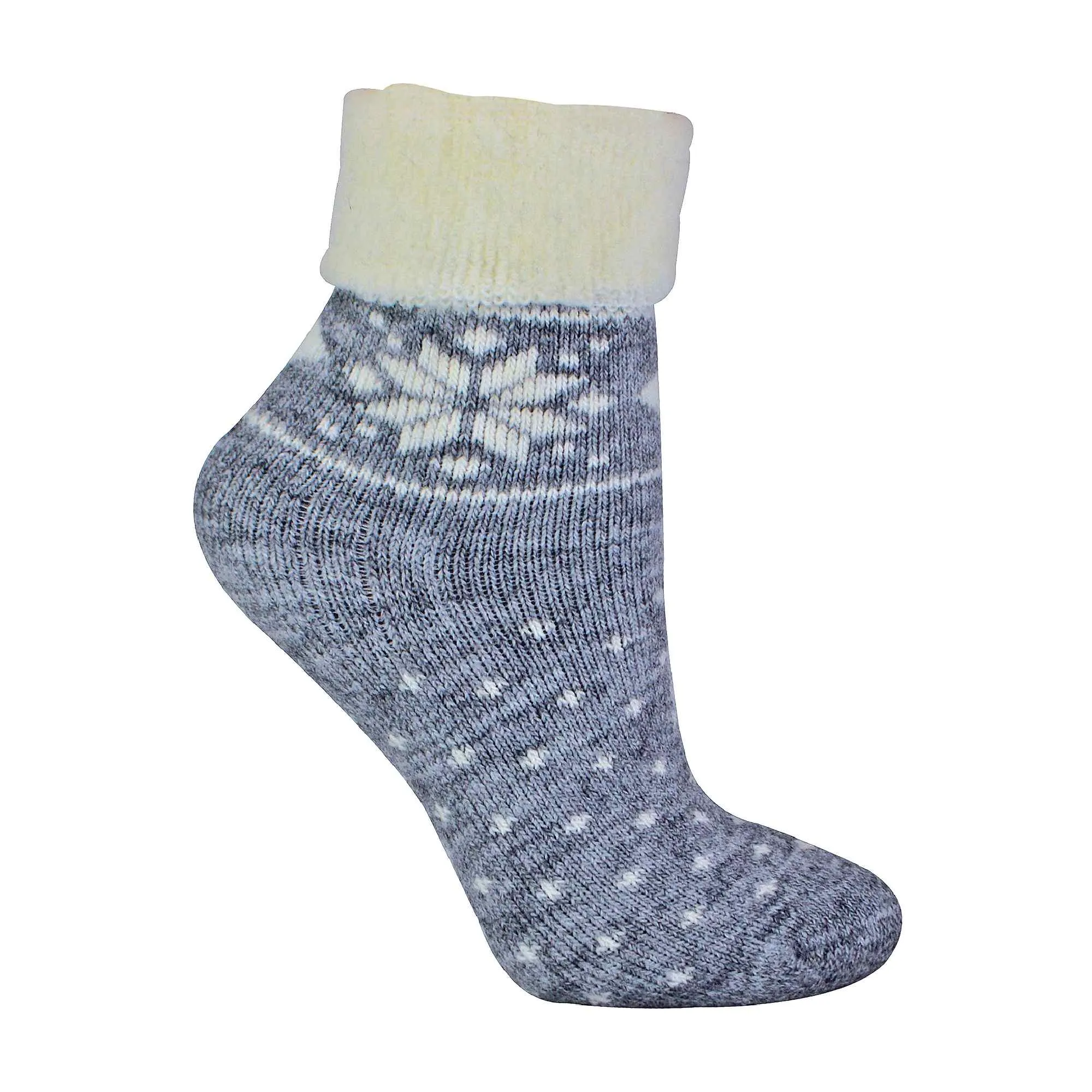 1 Pack Ladies Soft Warm Wool Bed Socks with Fairisle Design