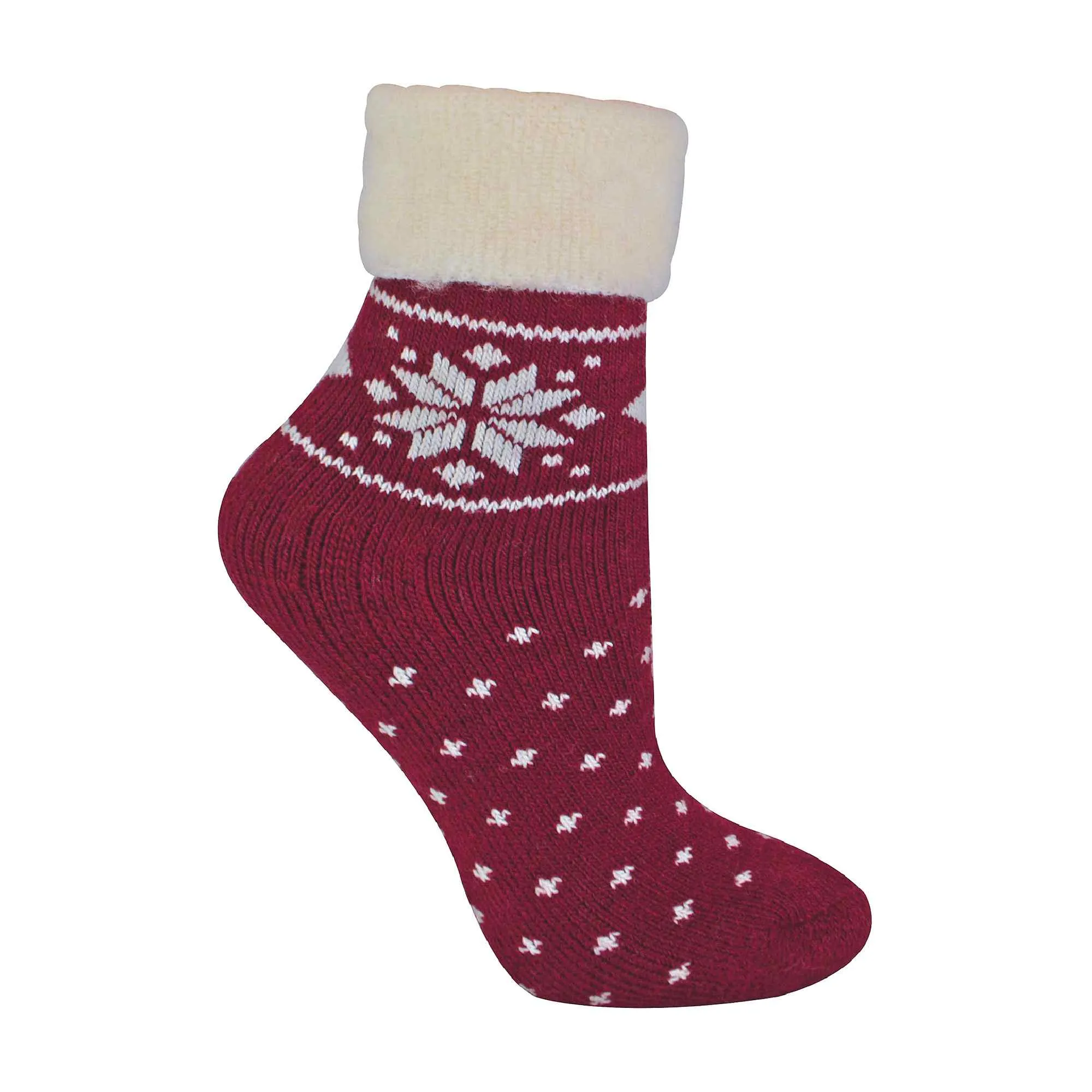 1 Pack Ladies Soft Warm Wool Bed Socks with Fairisle Design