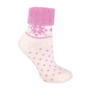 1 Pack Ladies Soft Warm Wool Bed Socks with Fairisle Design