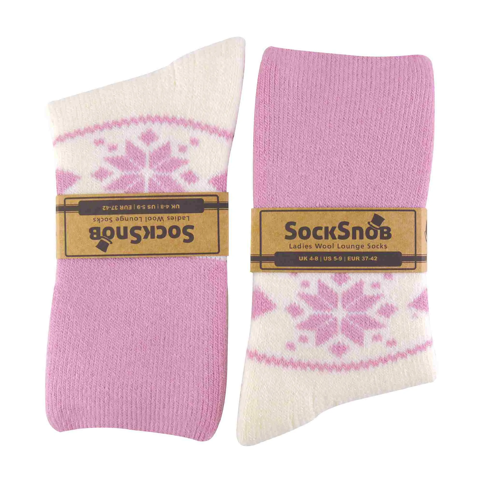 1 Pack Ladies Soft Warm Wool Bed Socks with Fairisle Design