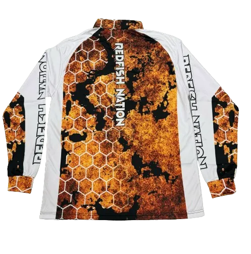 1/4 Zip Shirt Pro Redfish Nation Performance Orange Kryp