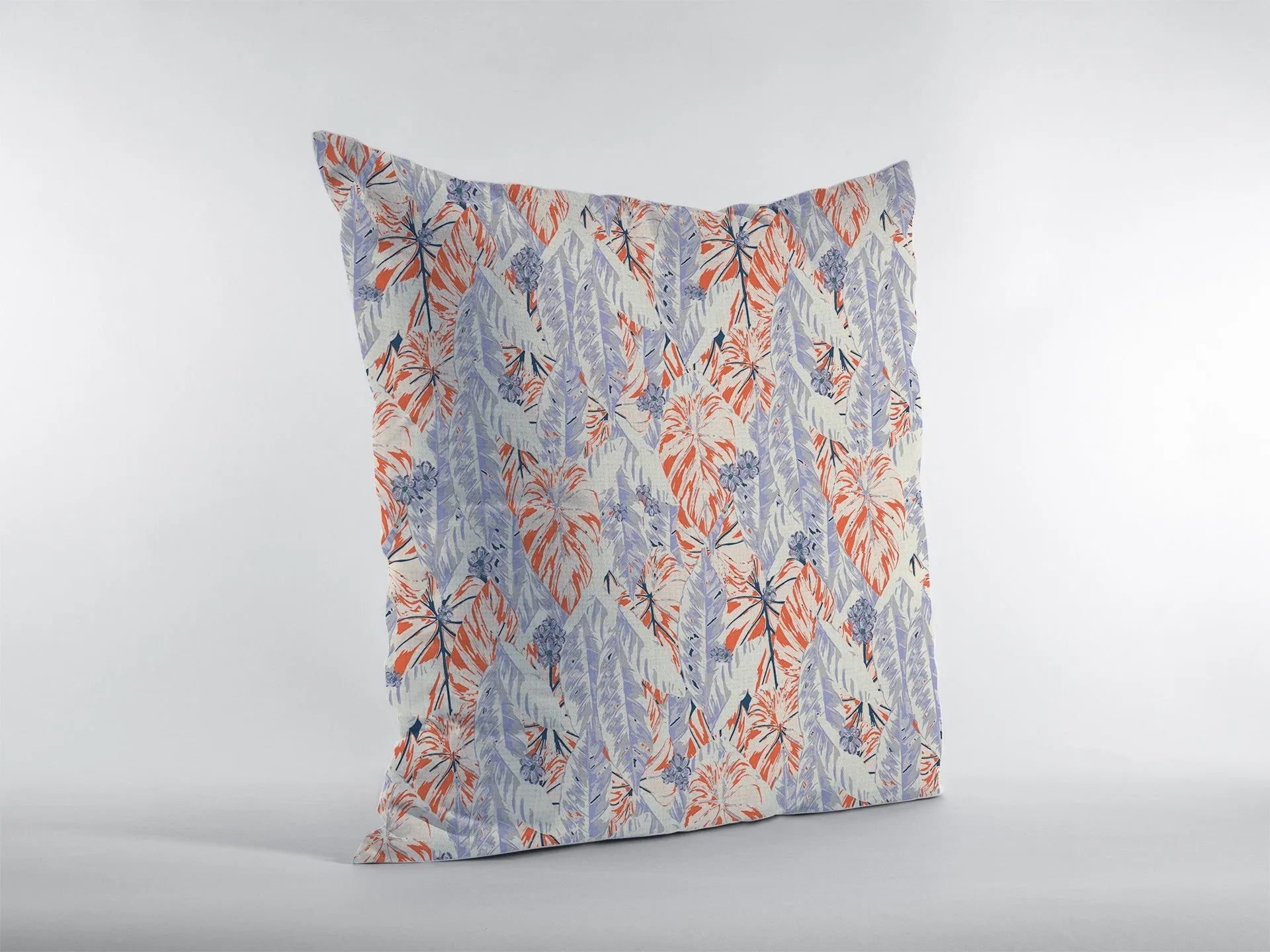 18" Orange Lavender Tropics Zippered Suede Throw Pillow