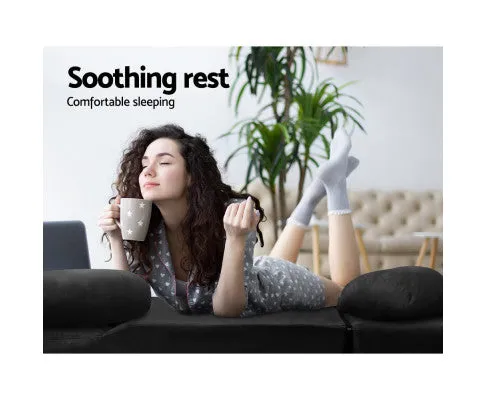 2-seater Adjustable Lounge Sofa - Charcoal Suede