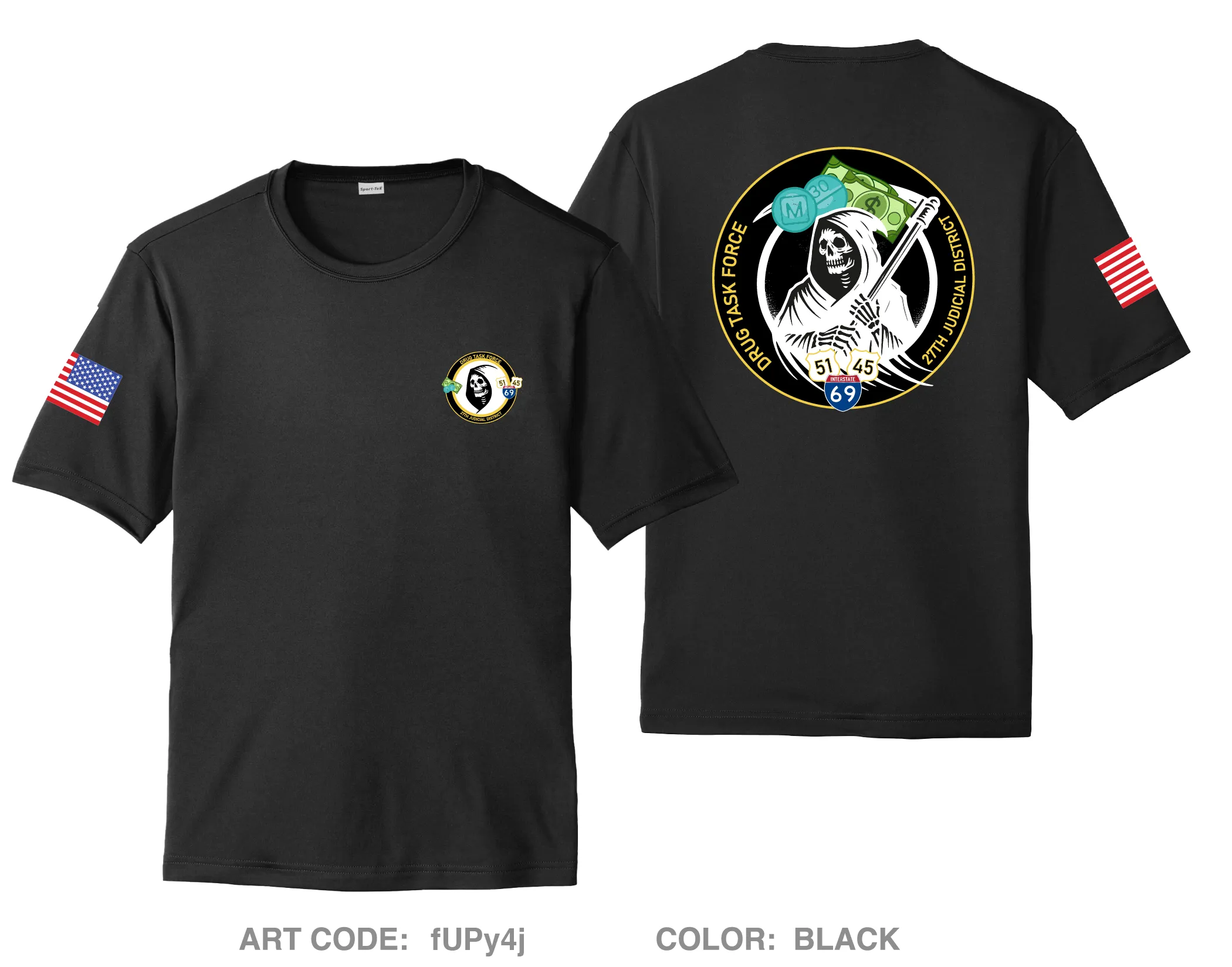 27th Judicial Drug Task Force Hi-Tech Performance Unisex SS Tee - fUPy4j