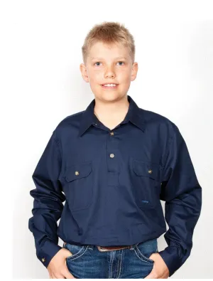 30303NVY Just Country Lachlan Work Shirt Navy