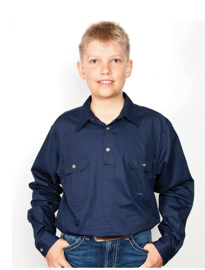 30303NVY Just Country Lachlan Work Shirt Navy