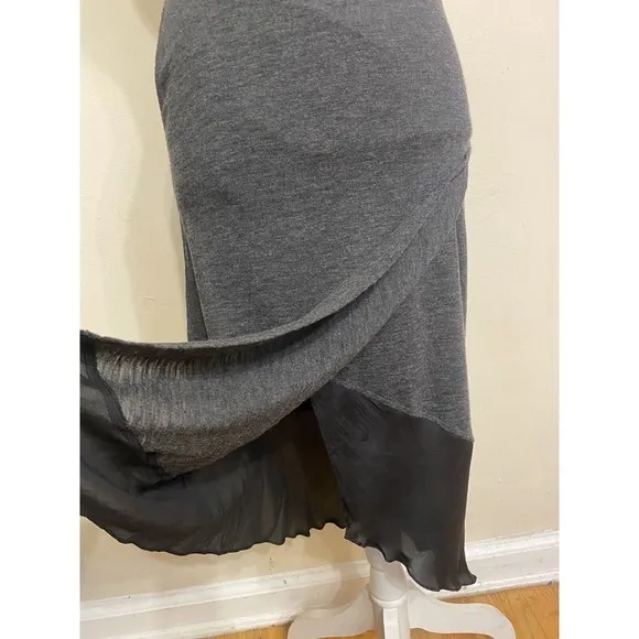 $395 SKIN BY SUSAN BEISCHEL Viscose, Wool &amp; Silk Midi Wrap Skirt Size 0 / XS