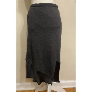 $395 SKIN BY SUSAN BEISCHEL Viscose, Wool &amp; Silk Midi Wrap Skirt Size 0 / XS