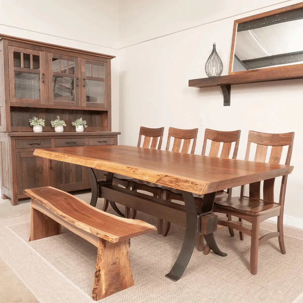 90" Live Edge Walnut Dining Table