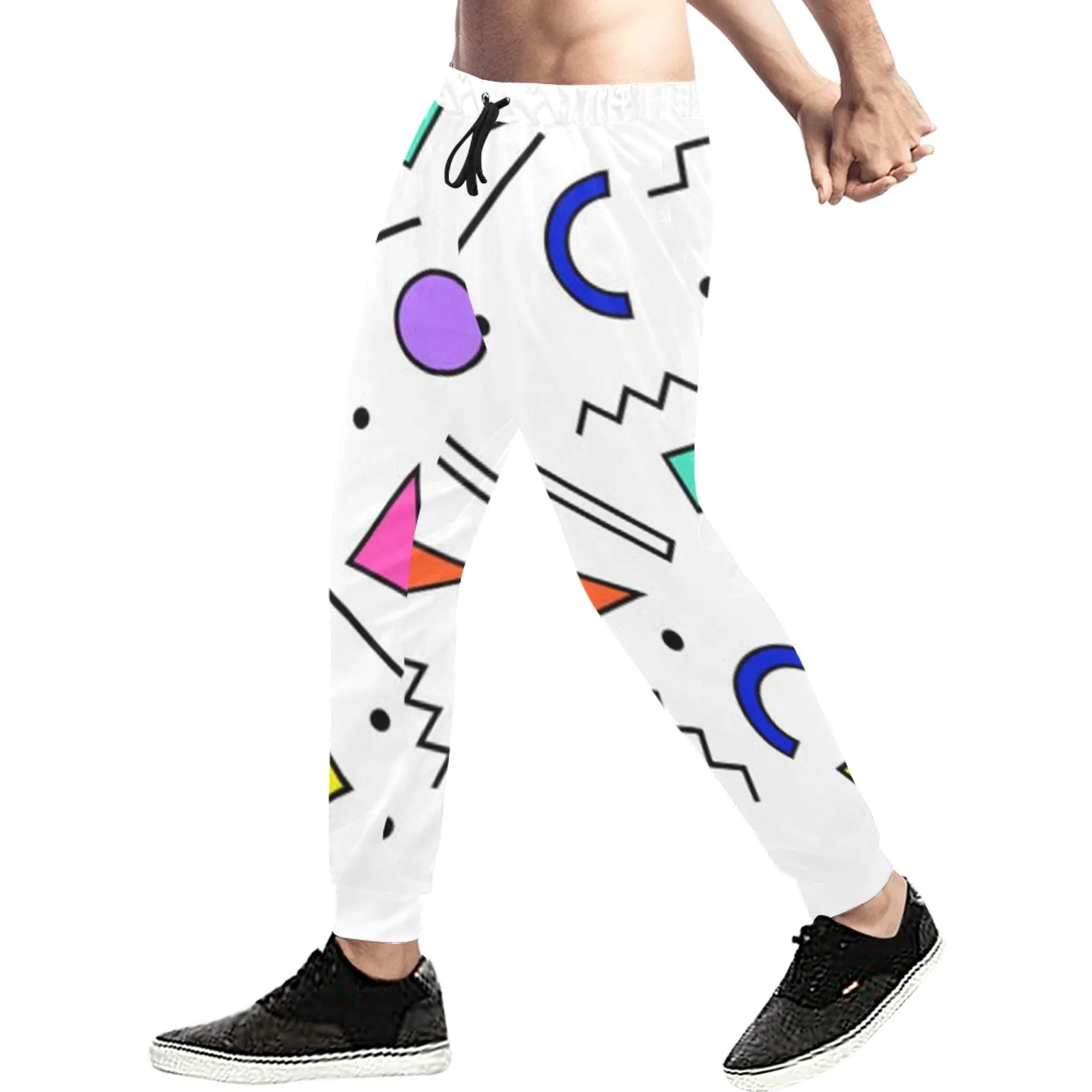 90s White Design Pattern Casual Baggy Slacks