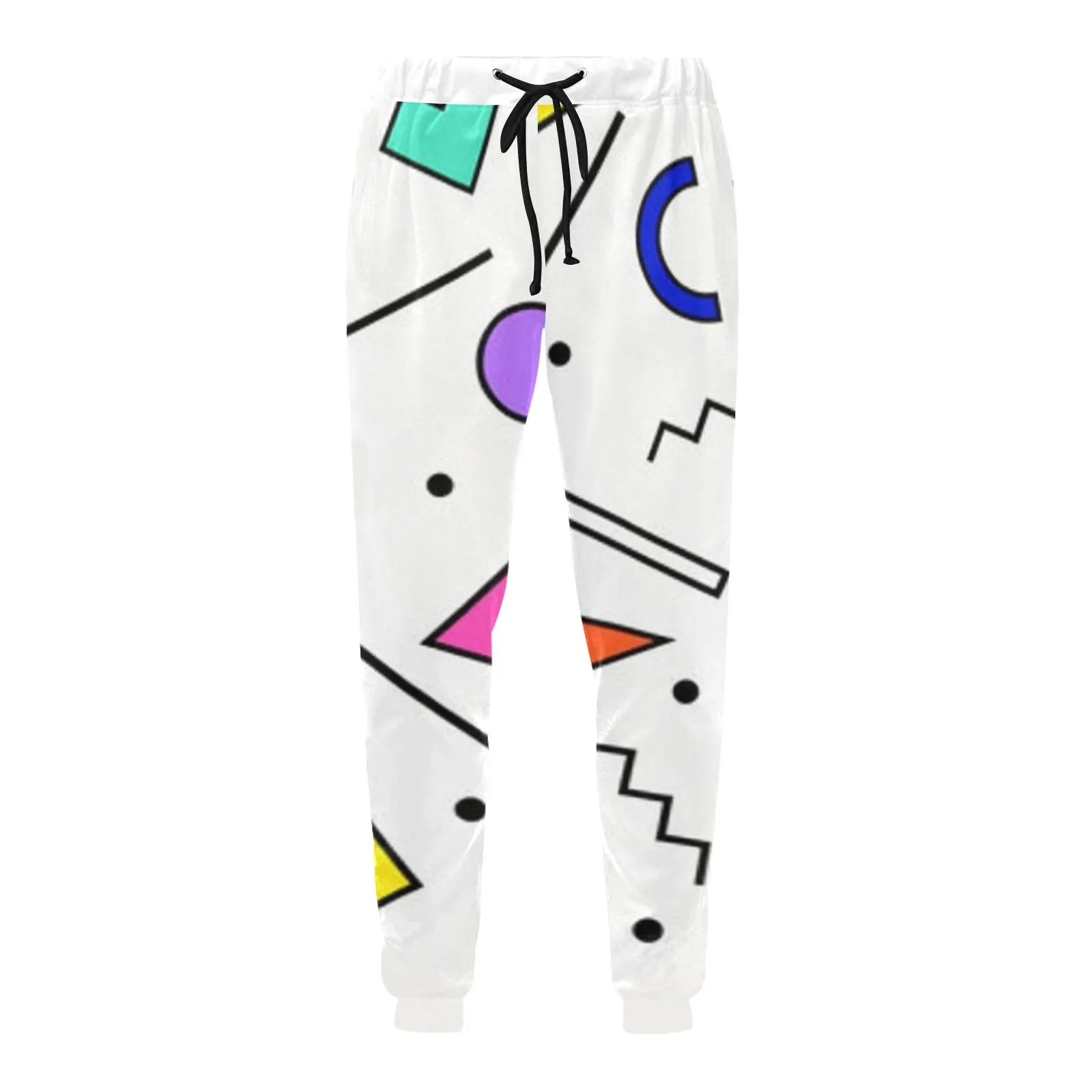 90s White Design Pattern Casual Baggy Slacks