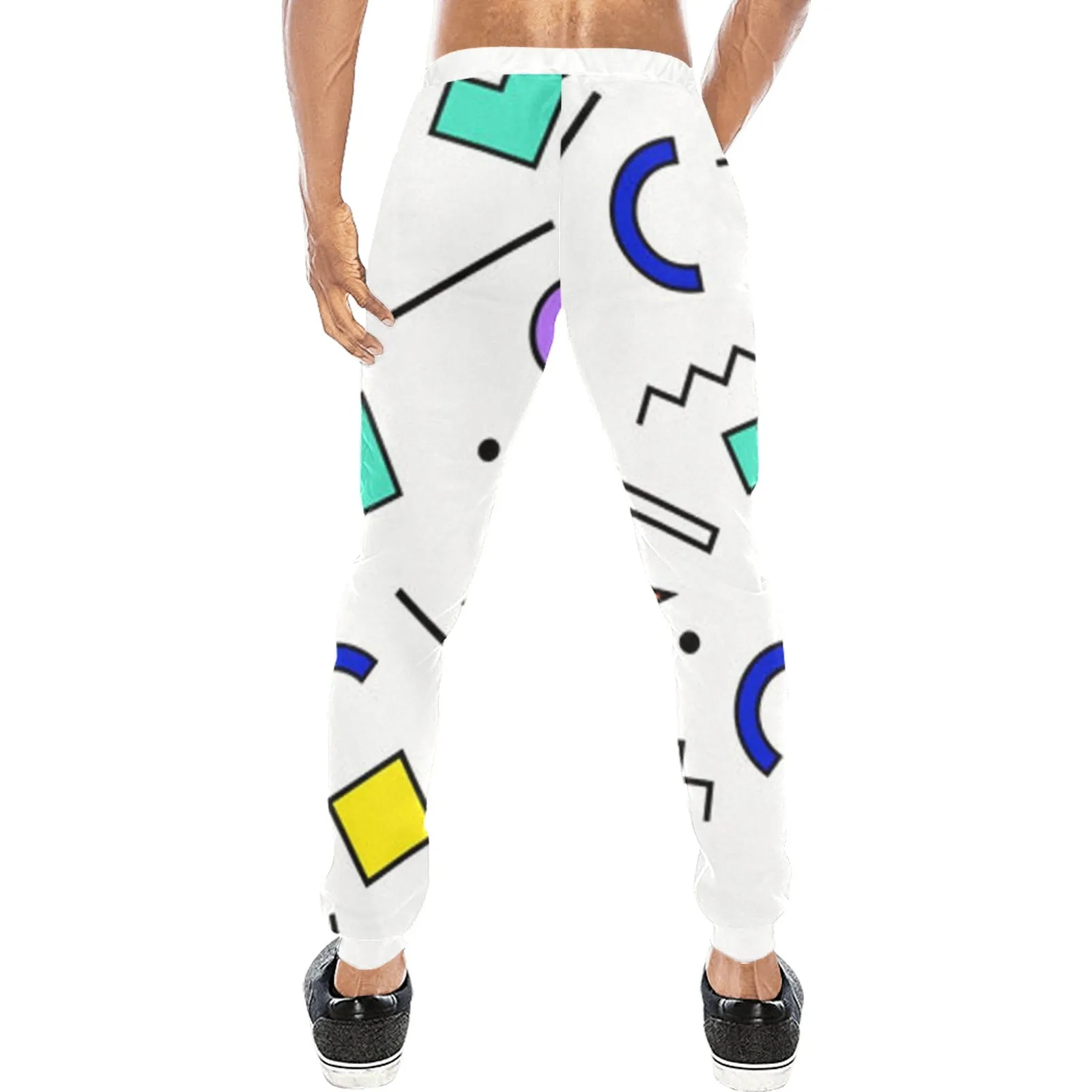 90s White Design Pattern Casual Baggy Slacks