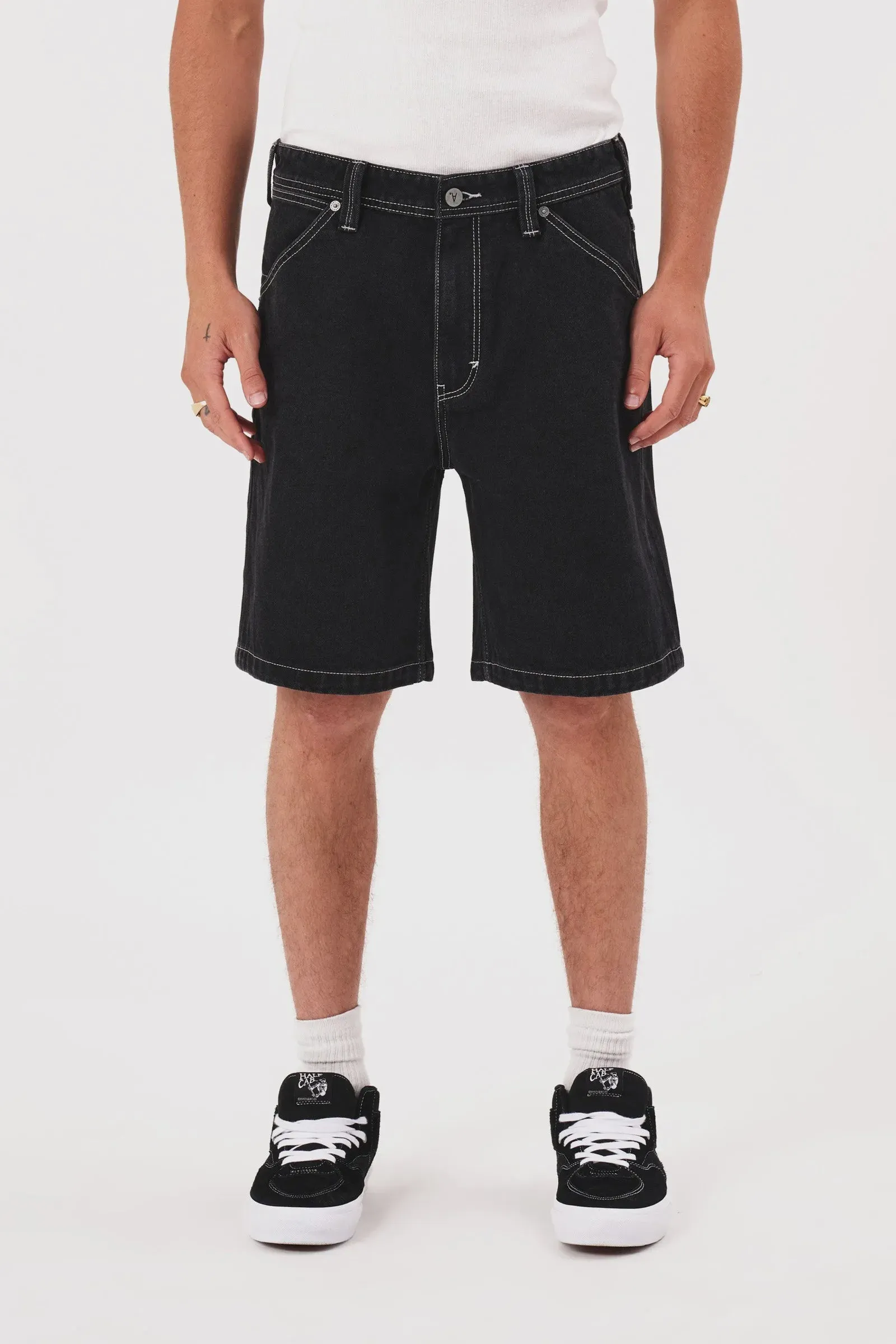 Abrand A5 Baggy Denim Short - Lance - Washed Black
