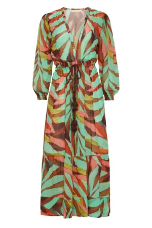 Alanis Dress in Tropical Coral