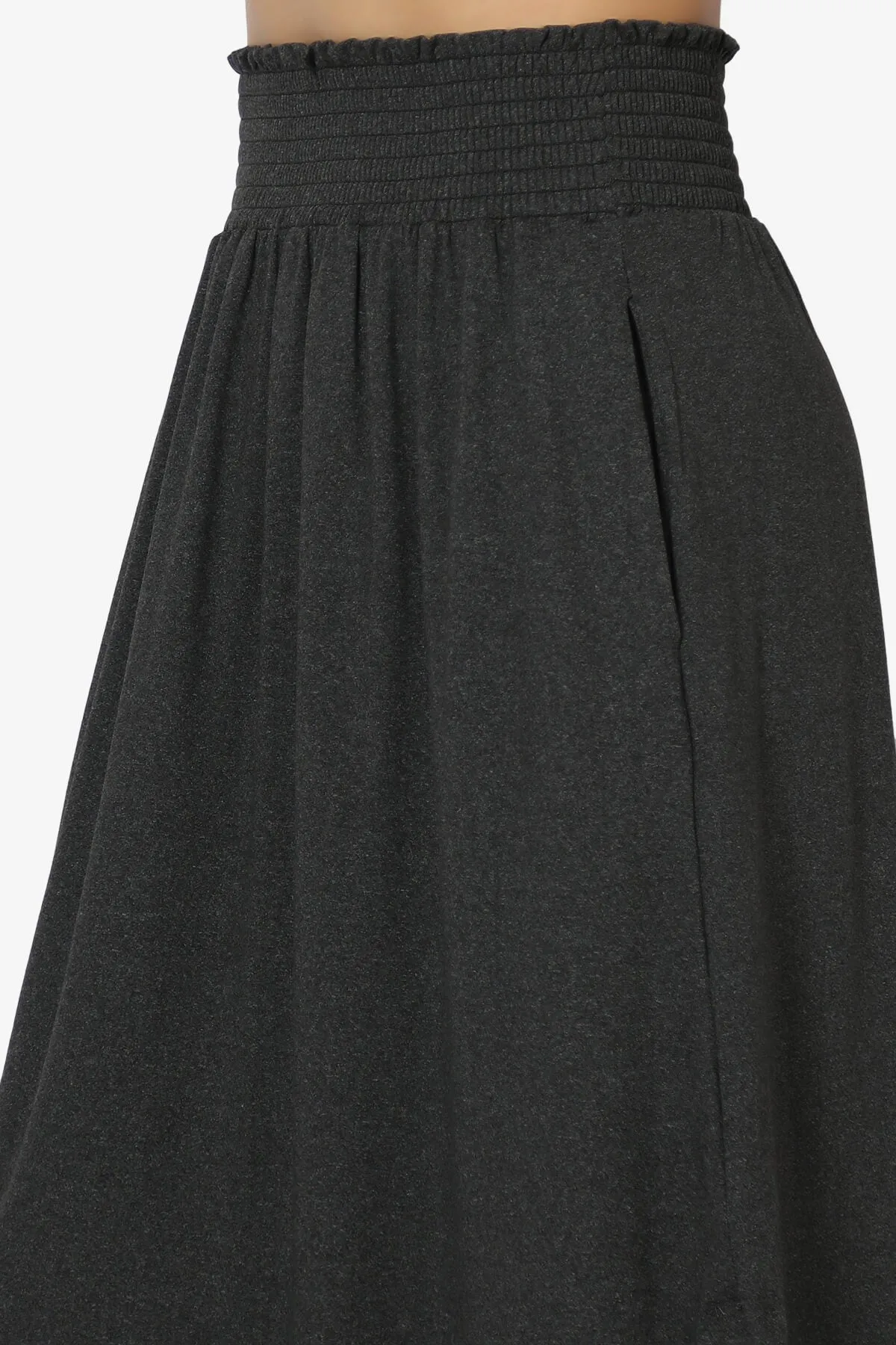 Alisah Smocked Waist Pocket Slit Maxi Skirt PLUS