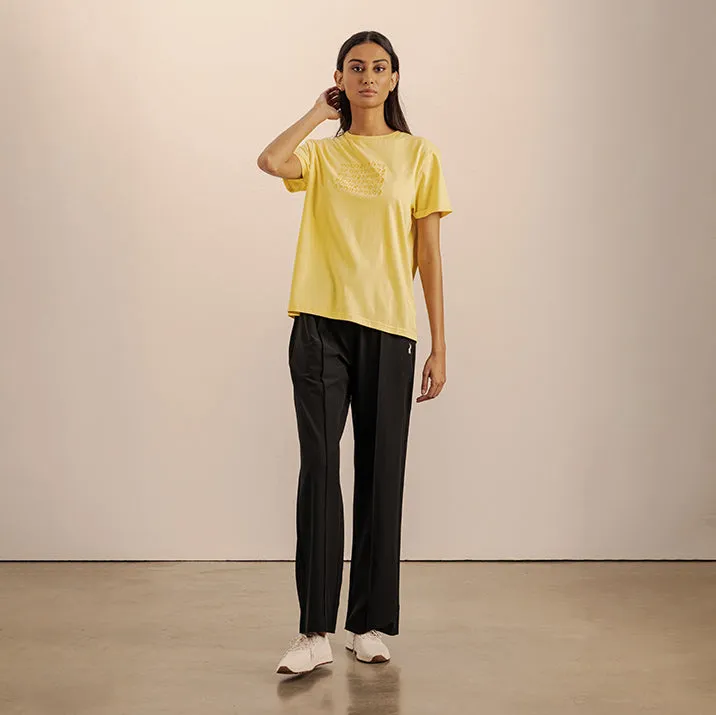 Amara Wide Leg Track Pants - Black