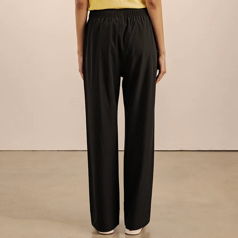 Amara Wide Leg Track Pants - Black