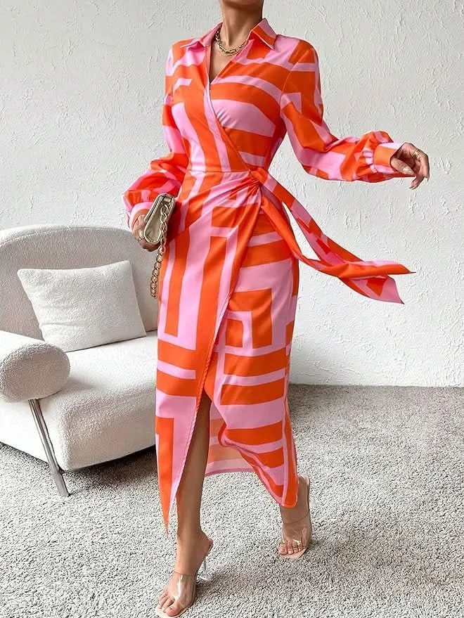 Amira - Wrap Print Dress