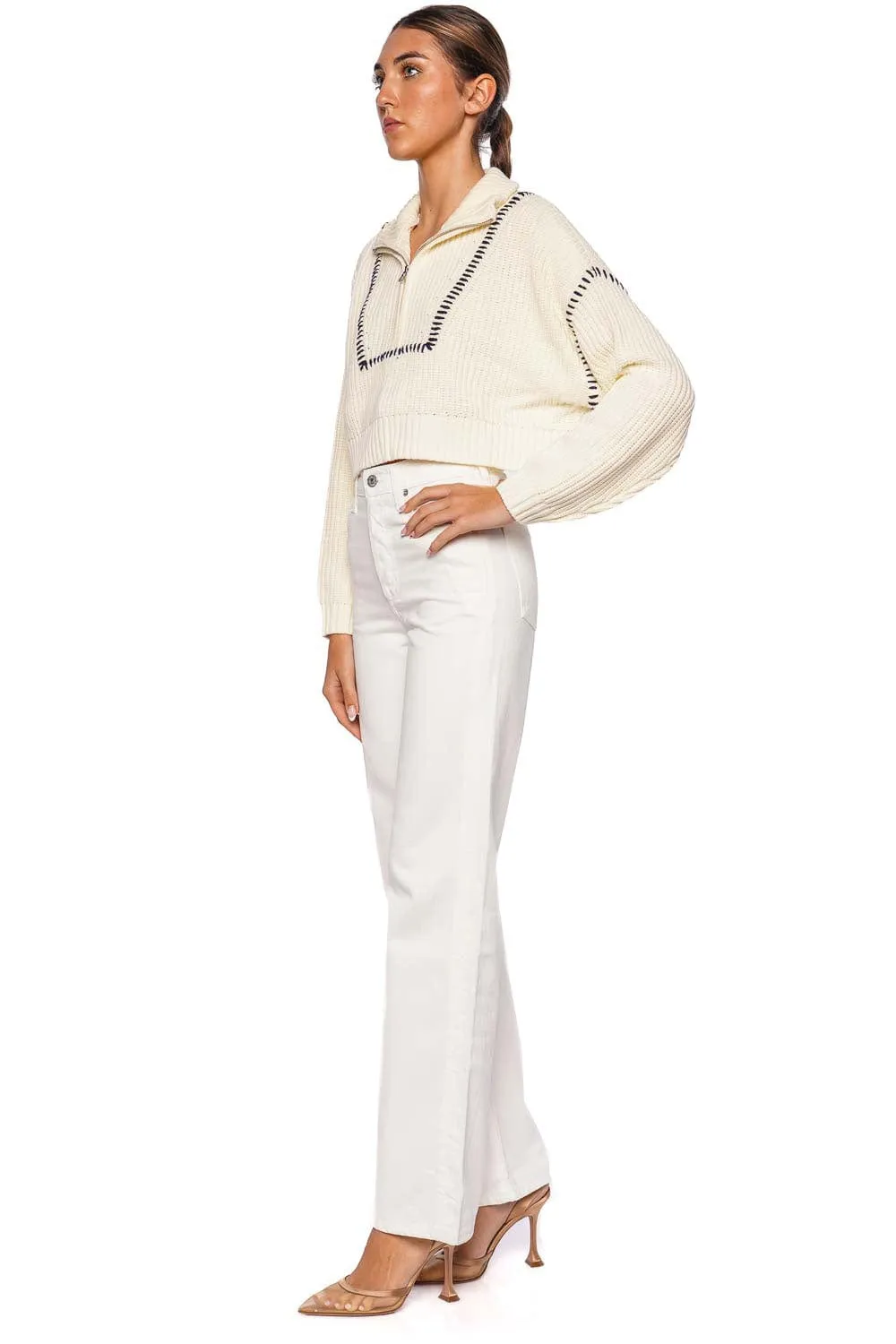 Annina Soft White Wide Leg Jean