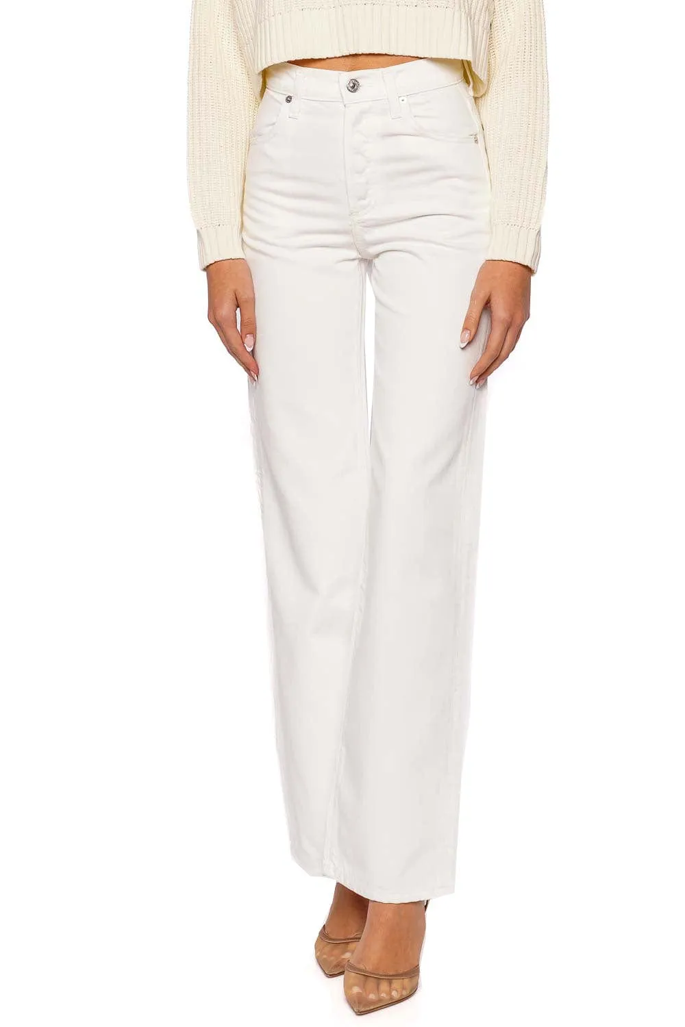 Annina Soft White Wide Leg Jean