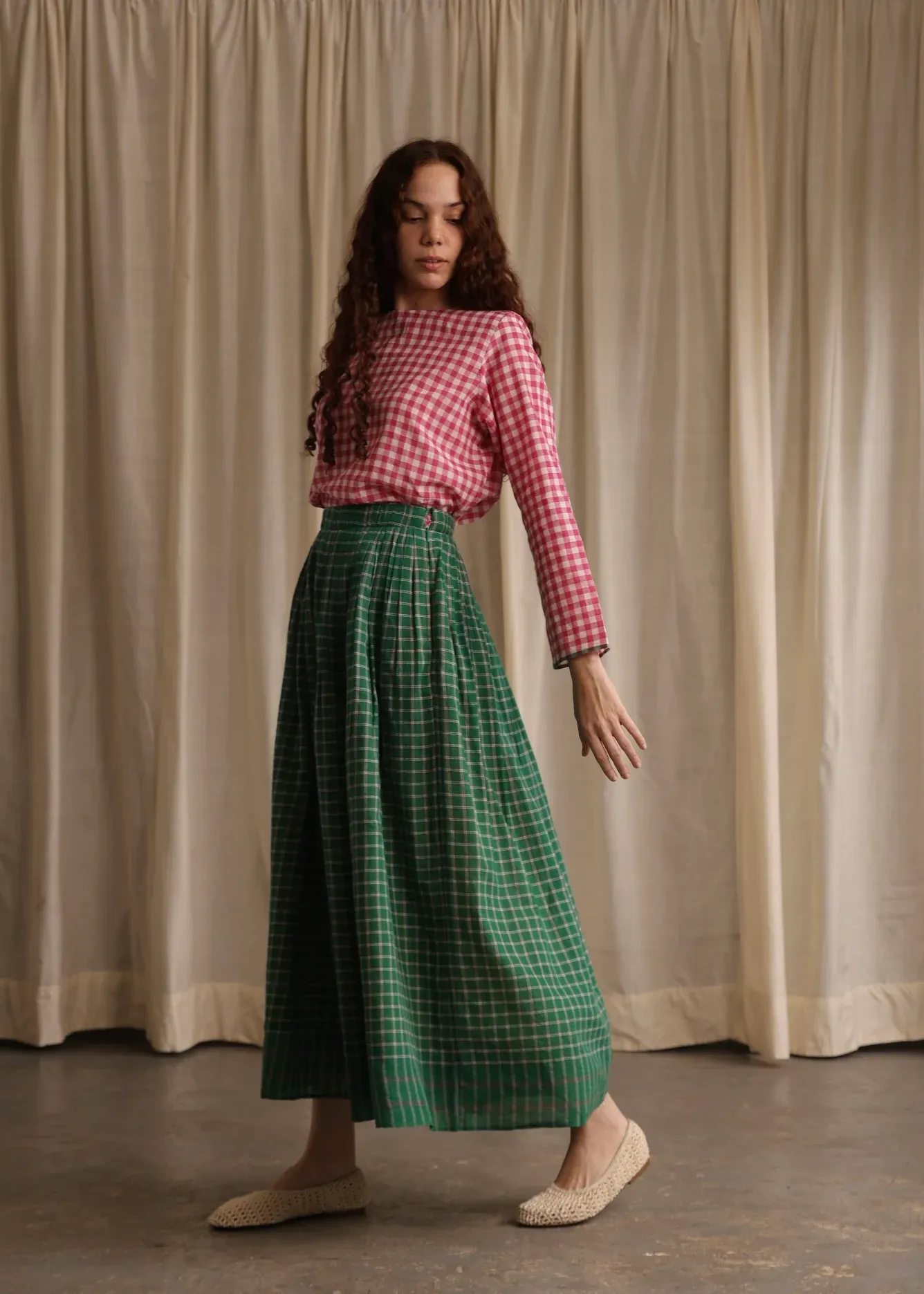 Araya | Green checkered Pants