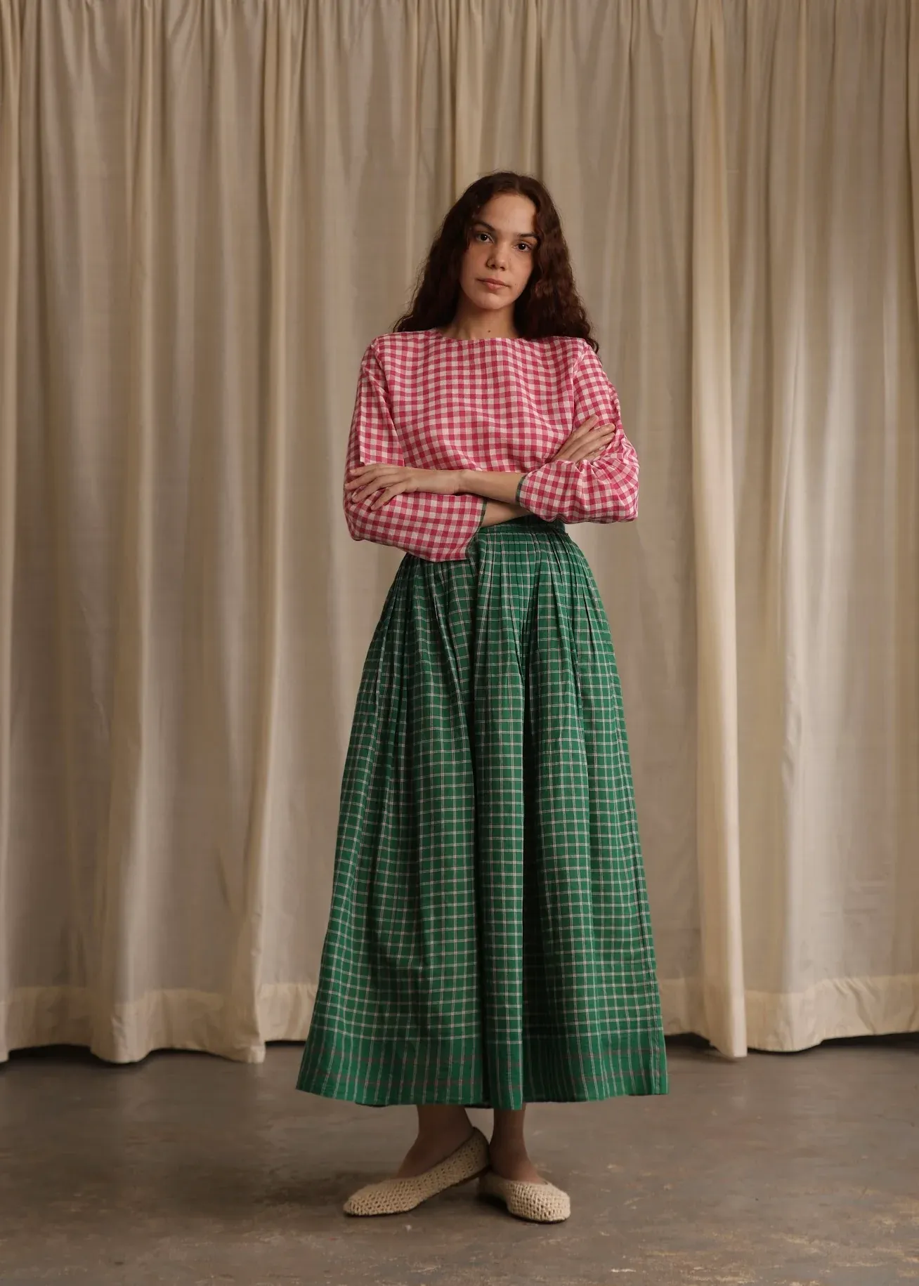 Araya | Green checkered Pants