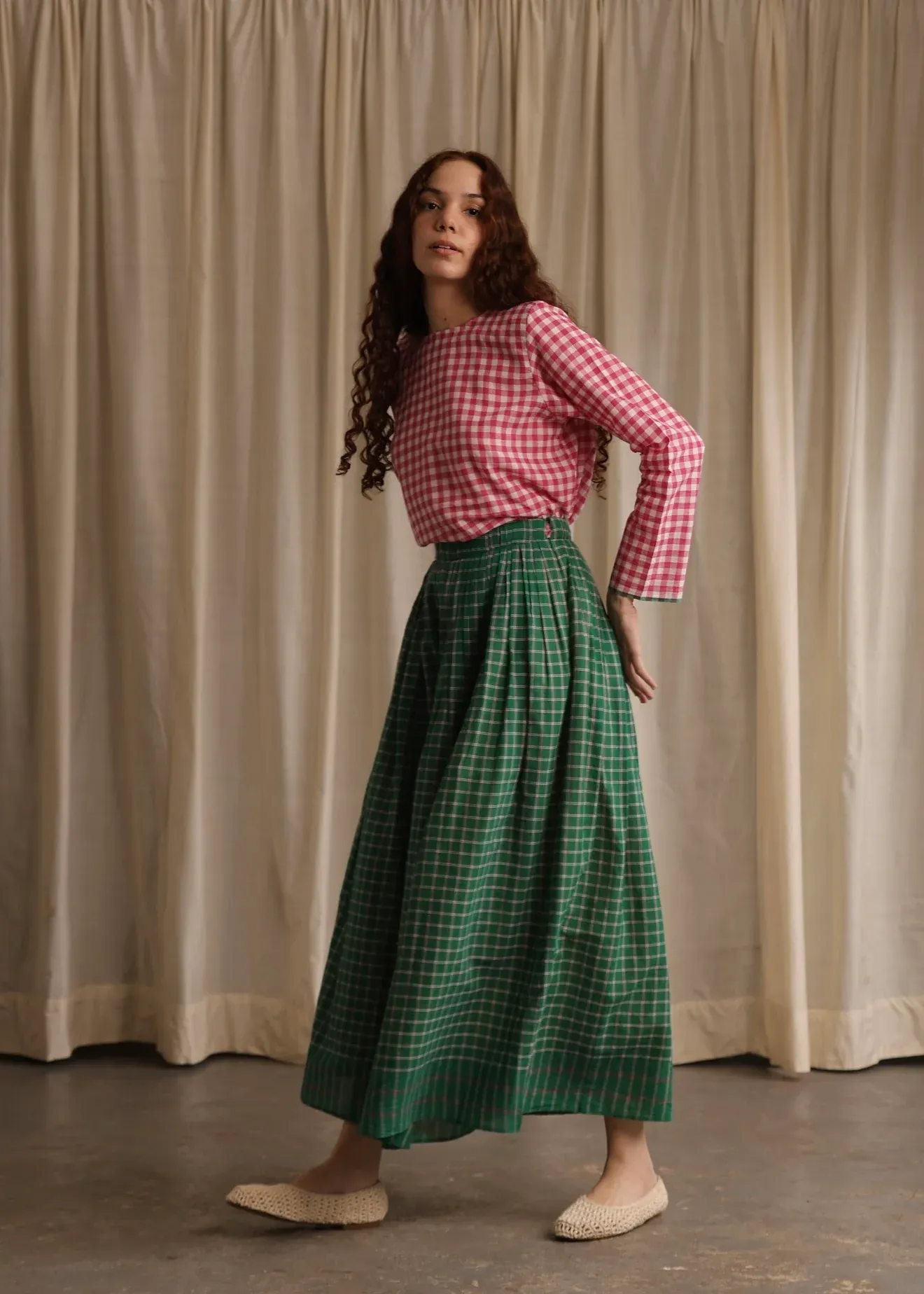 Araya | Green checkered Pants
