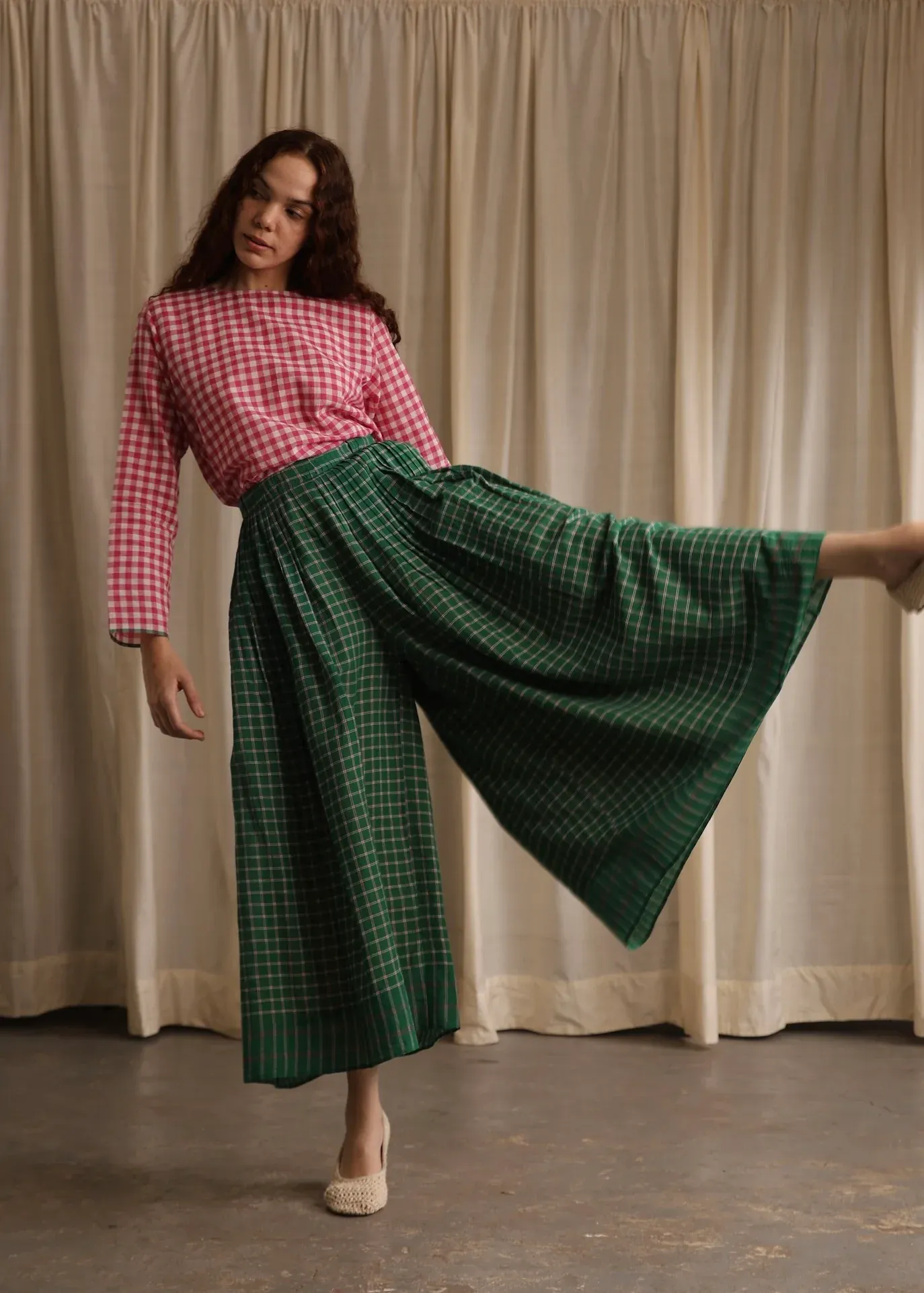 Araya | Green checkered Pants