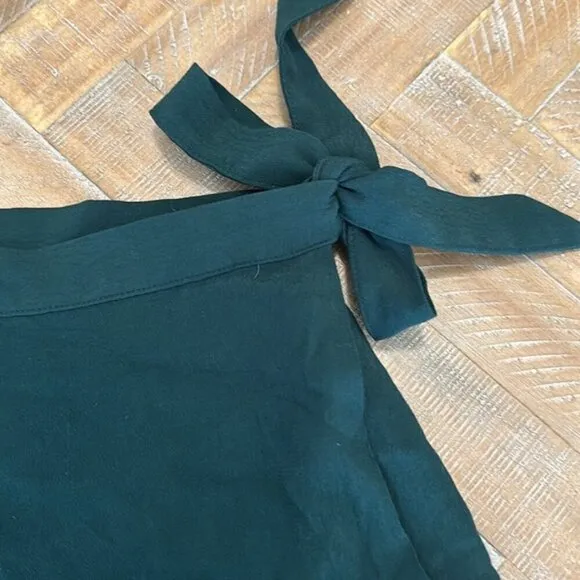 Aritzia Sunday Best Mini Ruffle Flounce Hem Forest Green Flowy Wrap Skirt