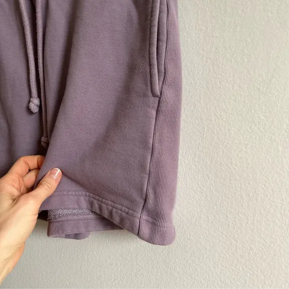 Aritzia TNA Sx XS Cozy Fleece 4” Purple Relaxed Short
