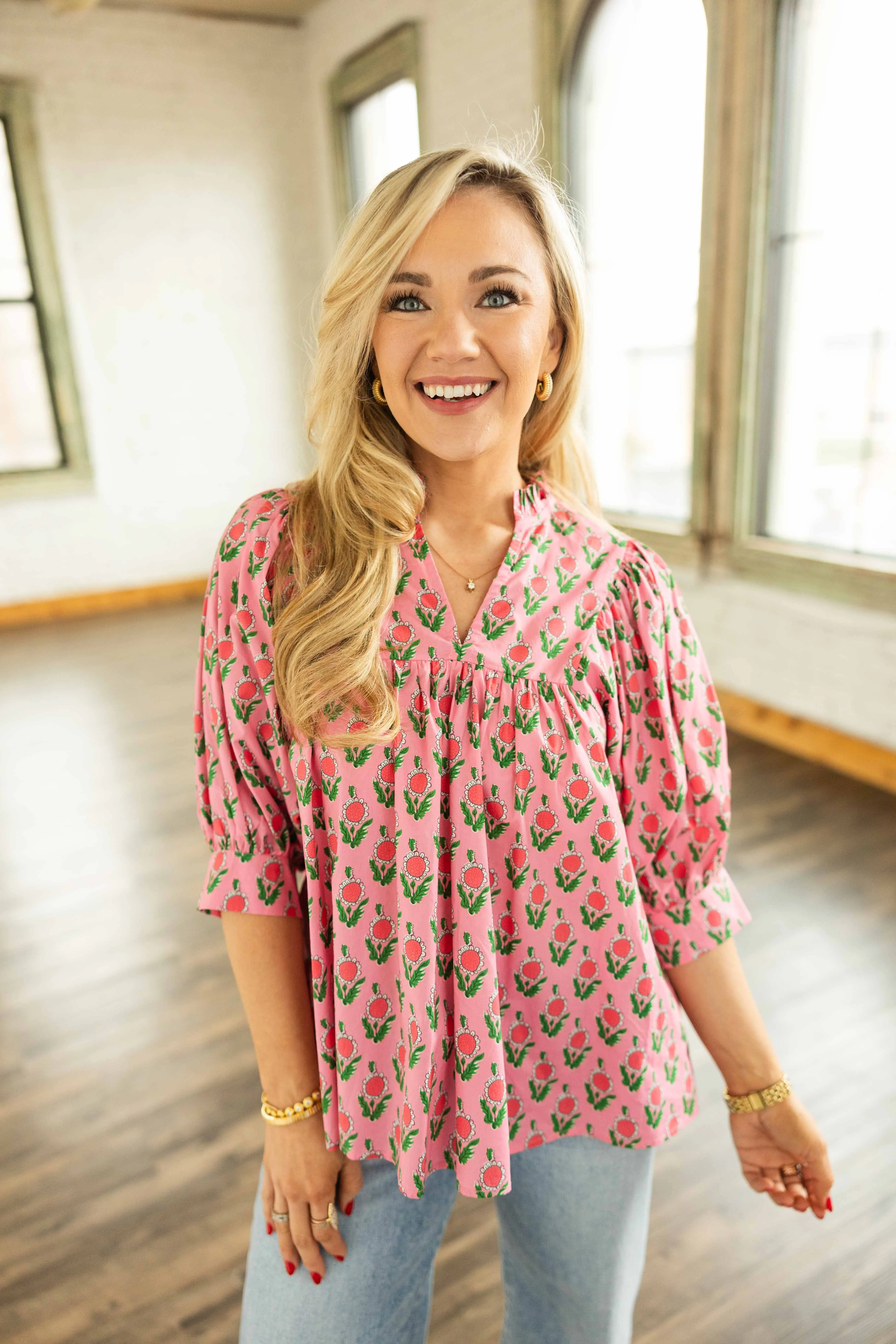 AURORA PLUS FLORAL TOP