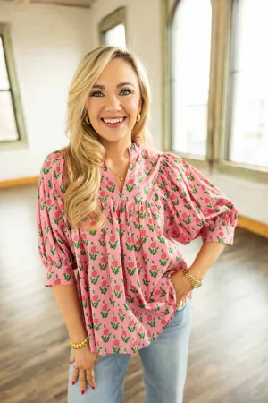 AURORA PLUS FLORAL TOP