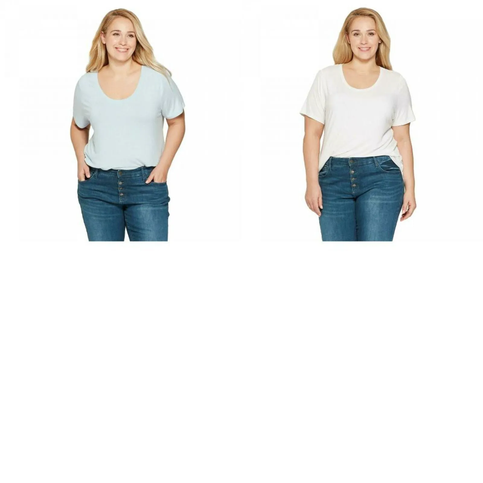 Ava & Viv Women's Plus Size Short Sleeve Scoop Neck Relaxed T-Shirt