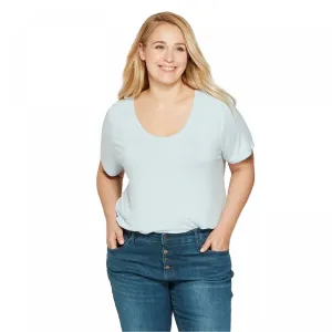 Ava & Viv Women's Plus Size Short Sleeve Scoop Neck Relaxed T-Shirt