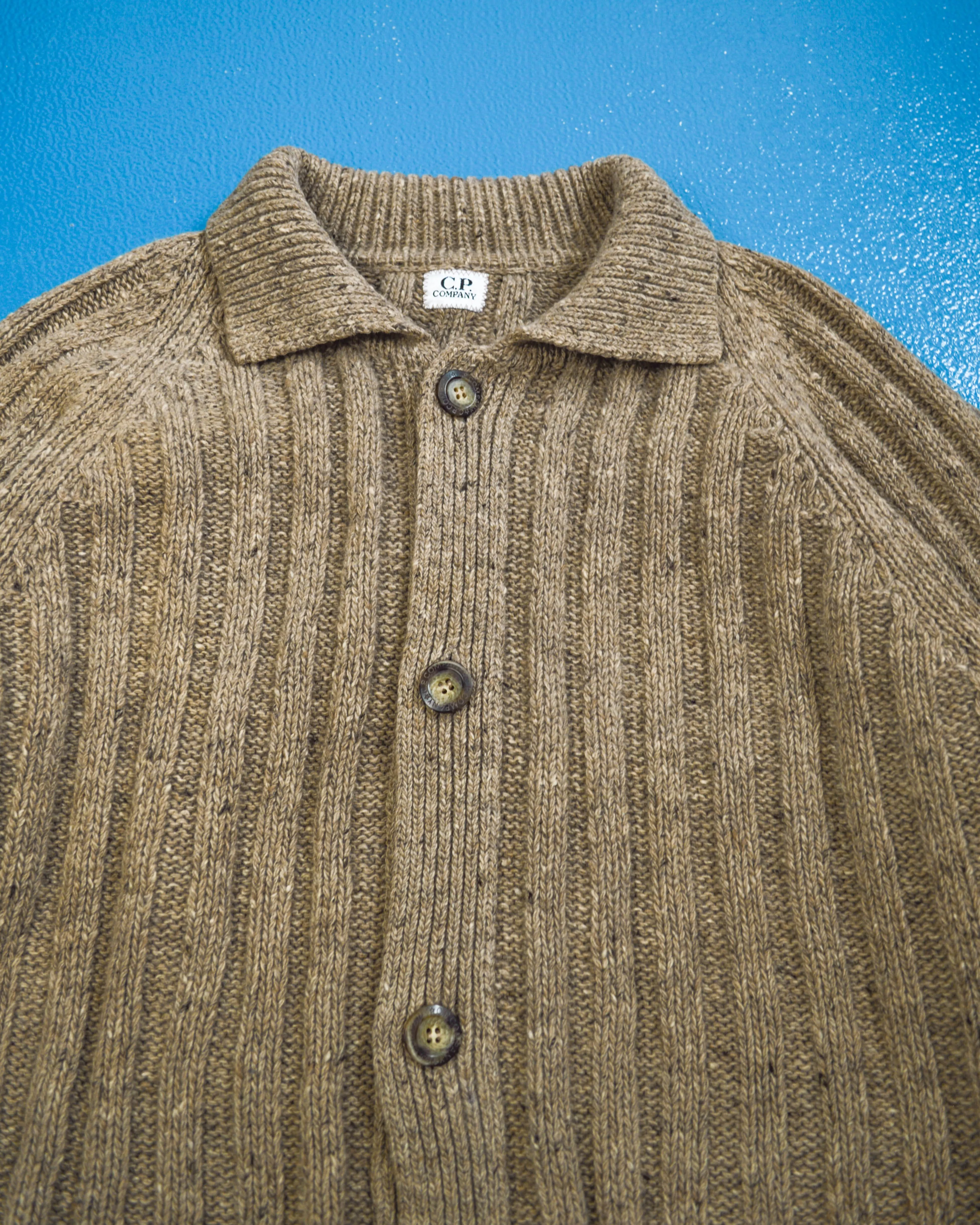 AW1994 Chunky Ribbed Knit Button Polo Sweater (M~L)
