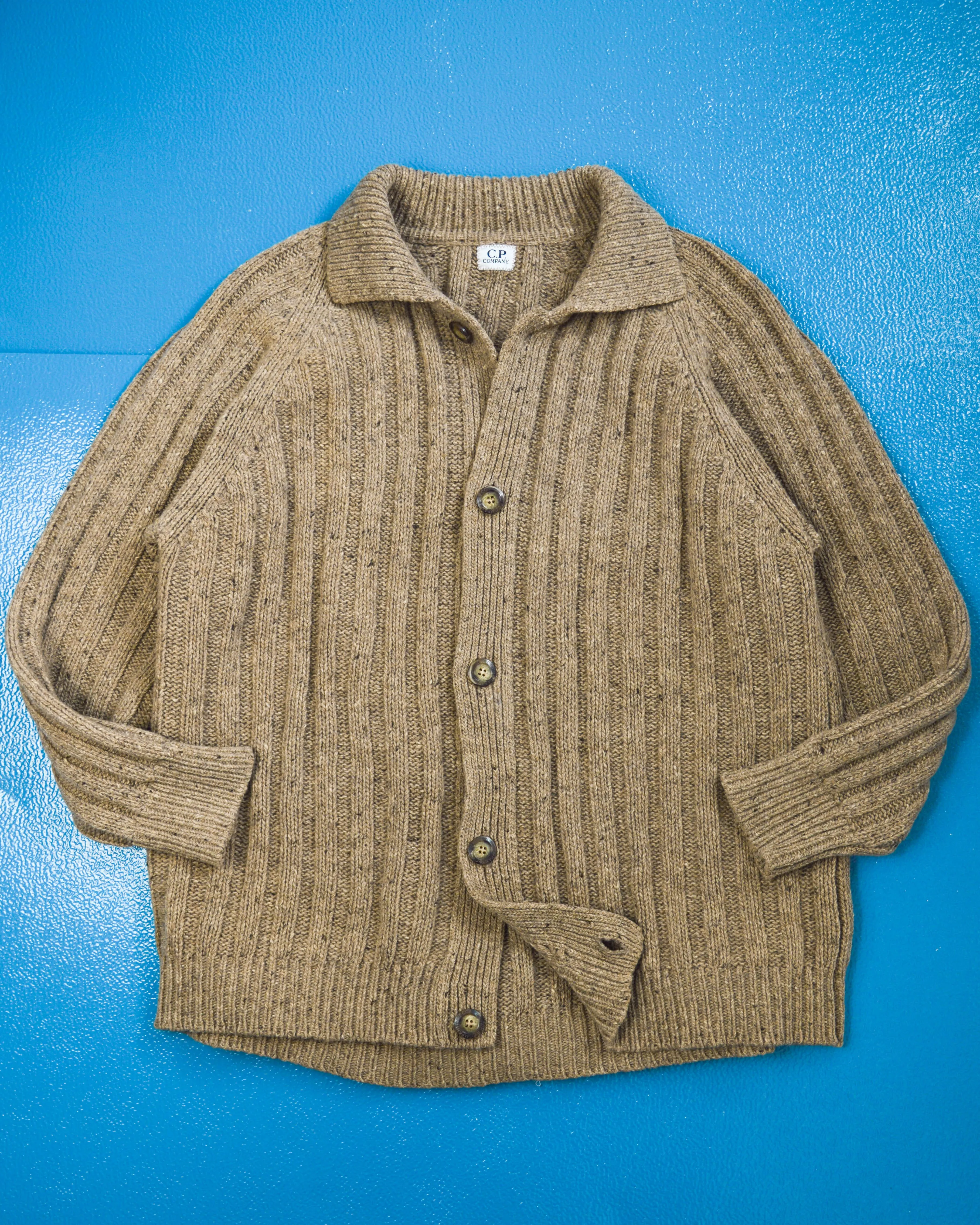 AW1994 Chunky Ribbed Knit Button Polo Sweater (M~L)