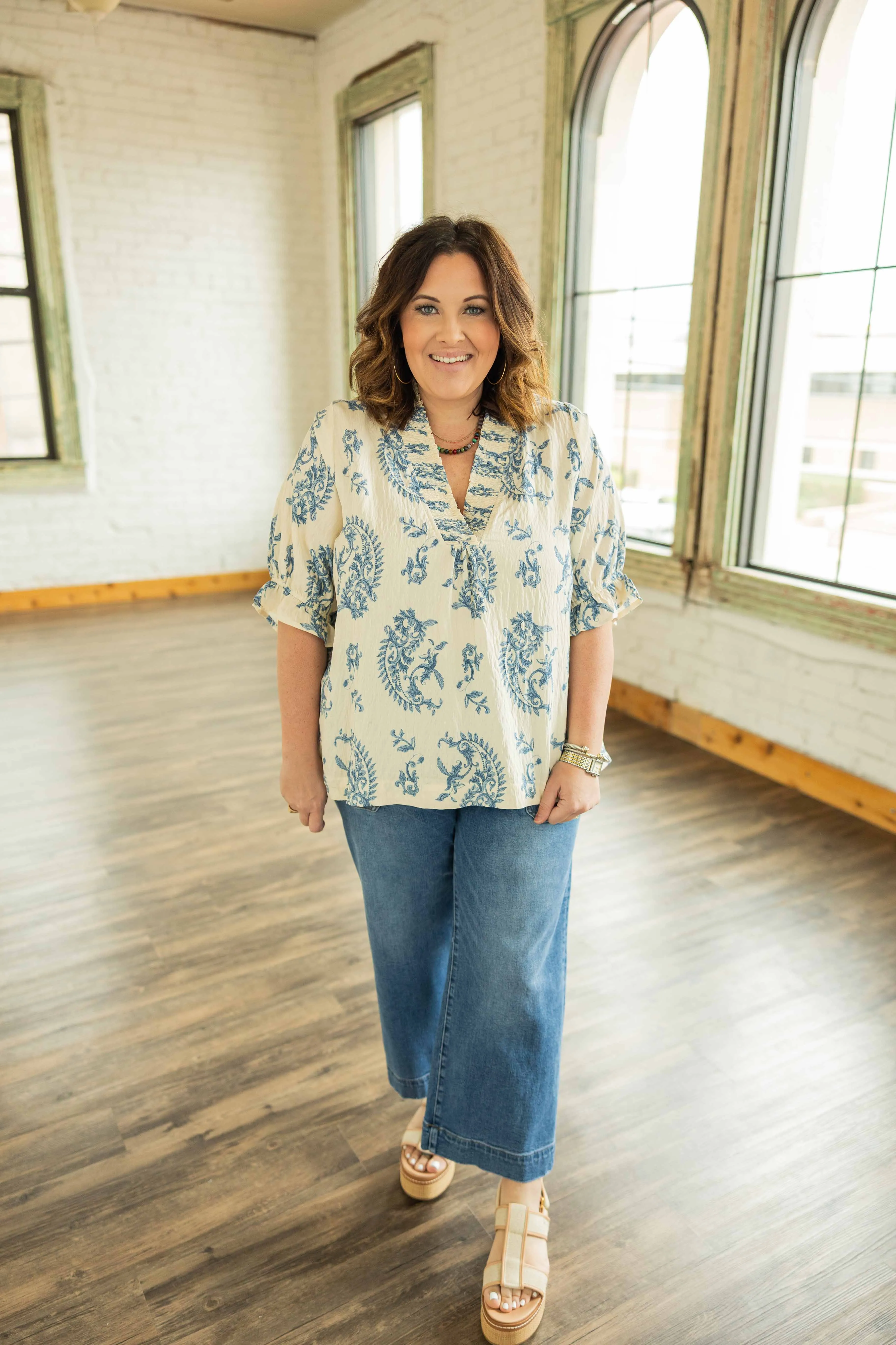 AZARIAH PLUS PAISLEY PRINT TOP