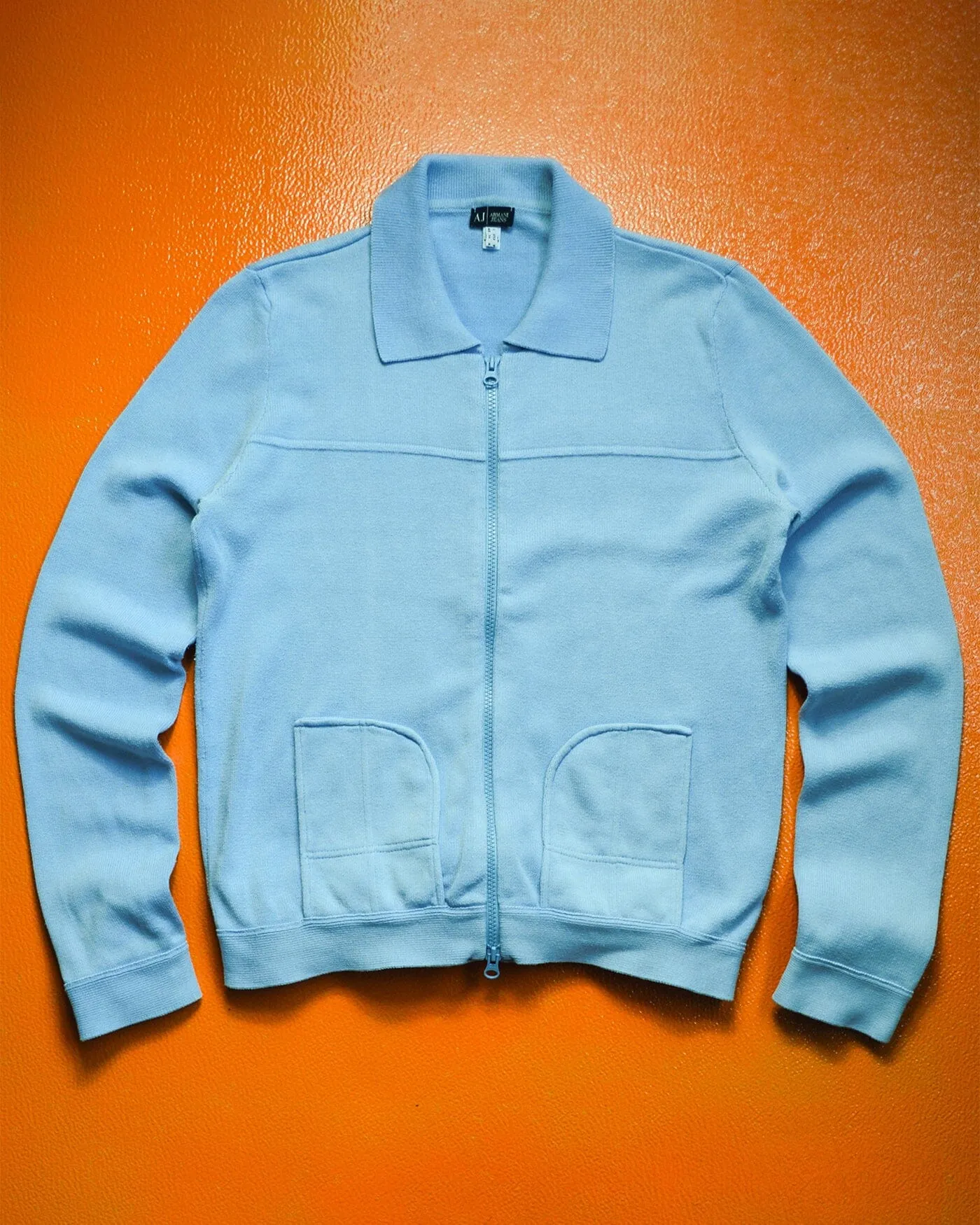 Baby Blue Zip Up Polo Cardigan  (S~M)