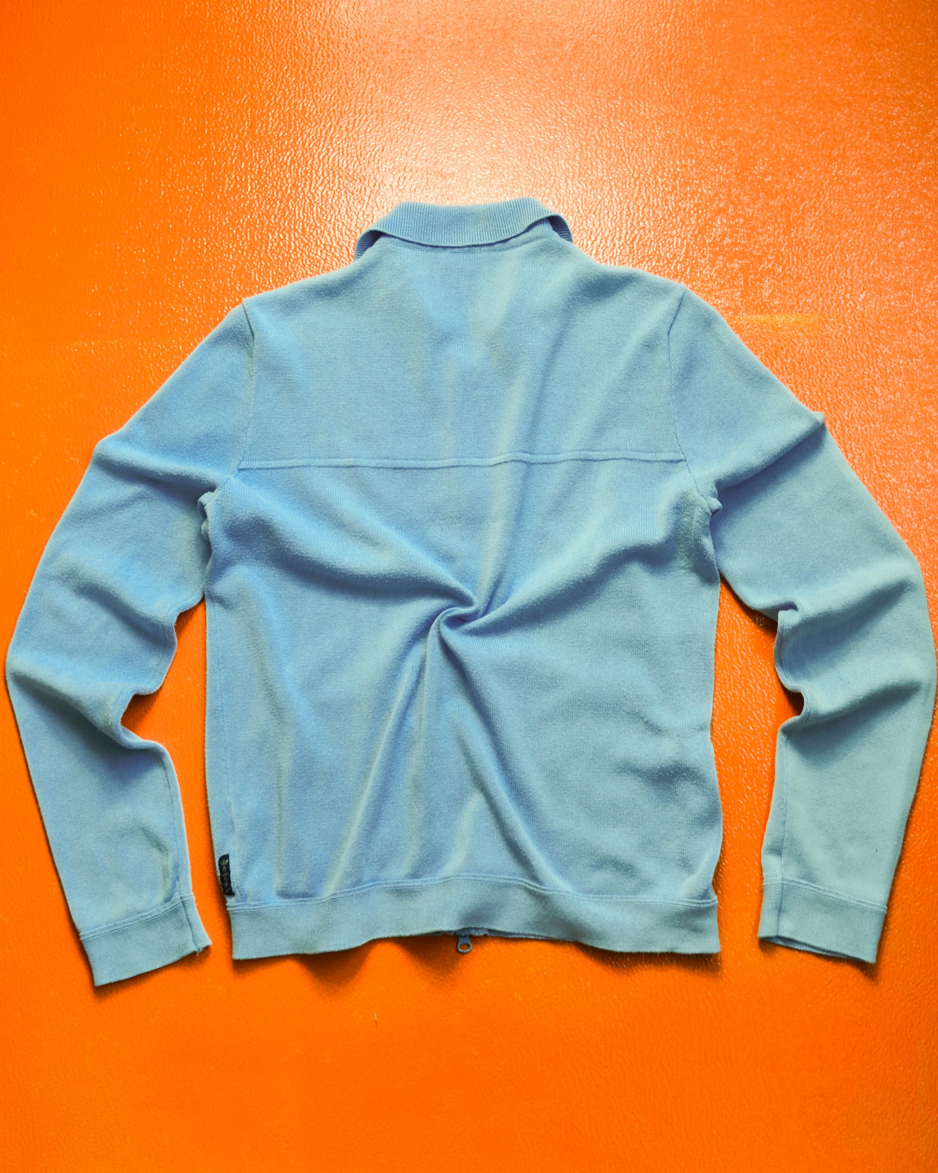 Baby Blue Zip Up Polo Cardigan  (S~M)