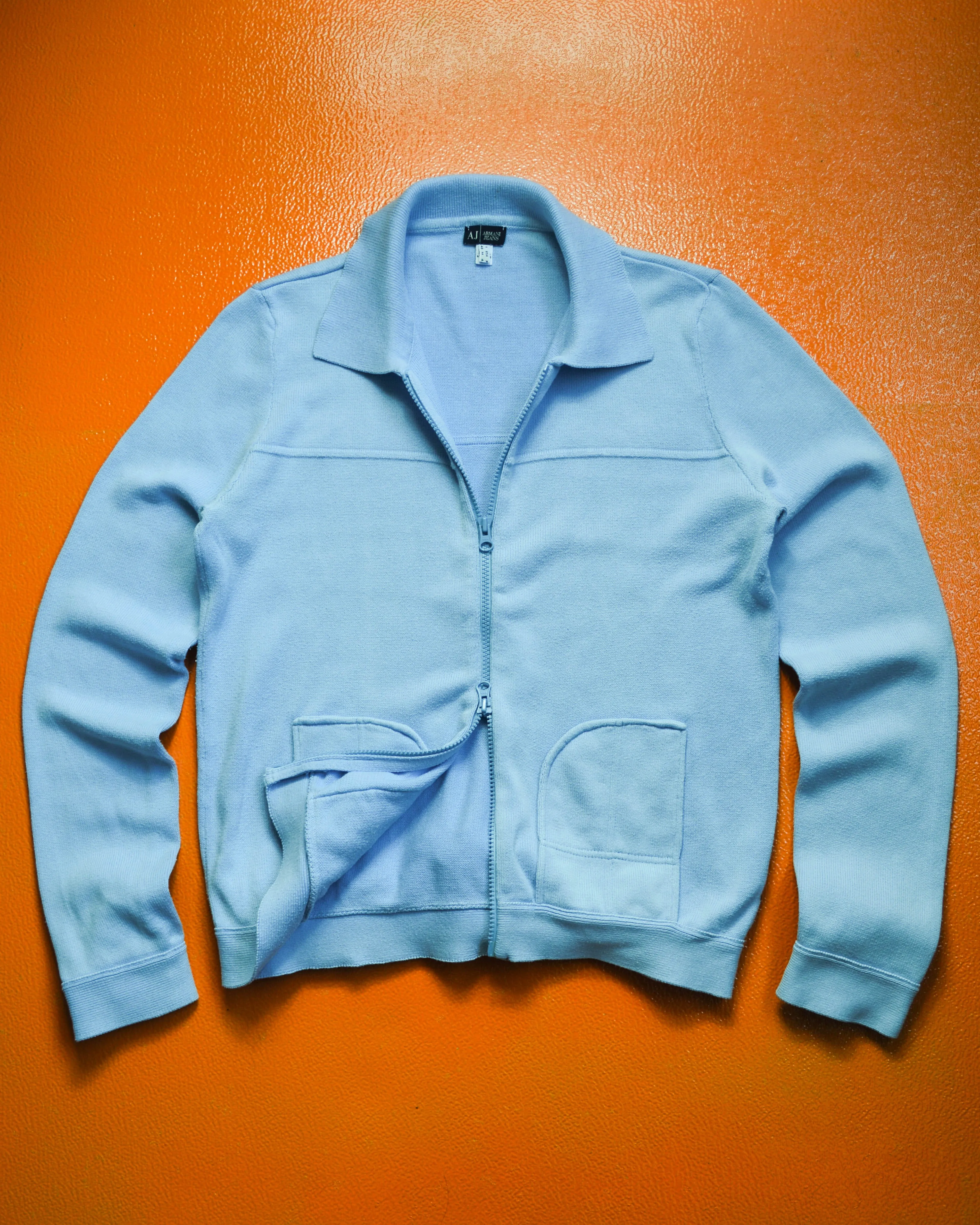 Baby Blue Zip Up Polo Cardigan  (S~M)