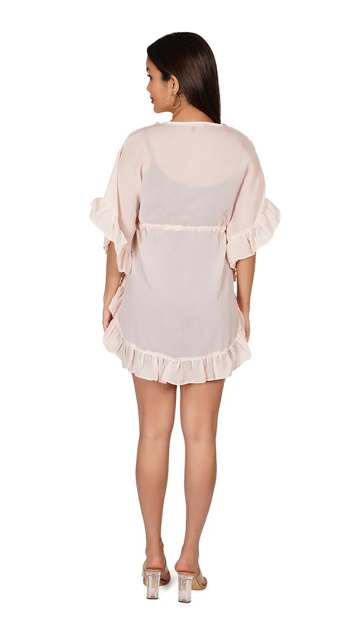 Baby Pink | Kaftan Style Swimsuit Cover Up Beach Dress