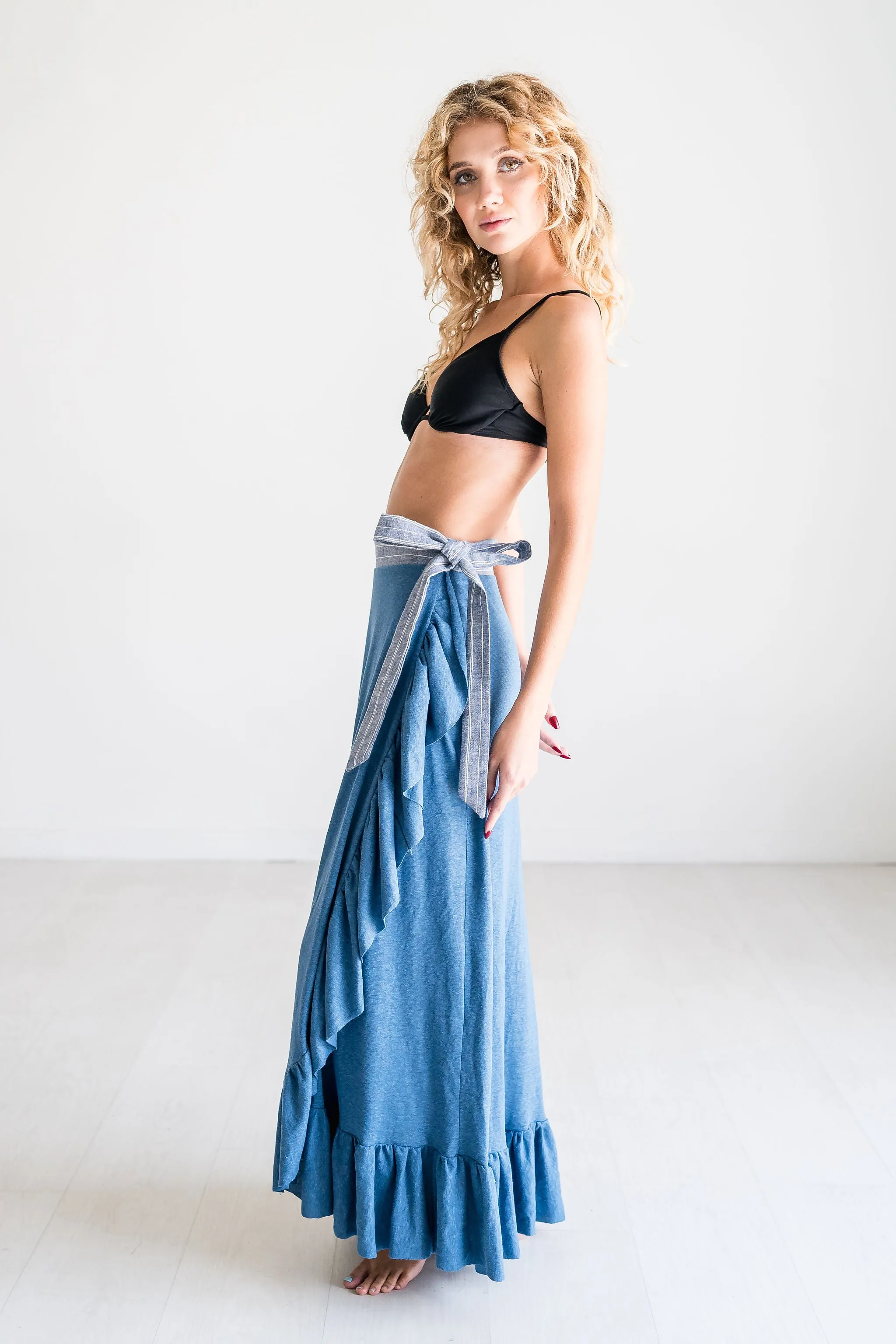Baltic Blue Wrap Skirt