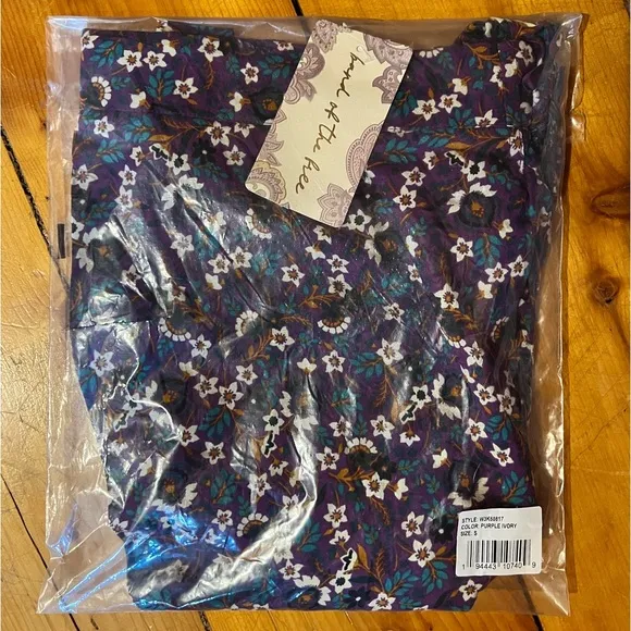 Band of the Free Linaelle Purple Floral Wrap Skirt NWT