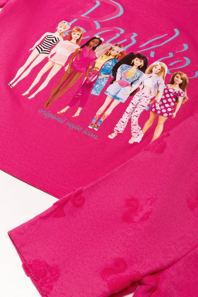 Barbie Oversized T-Shirt And Cycling Shorts Set Pink