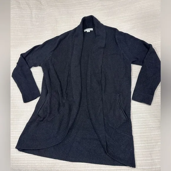 Barefoot Dreams CozyChic Lite Black Long Sleeve Circle Lounge Cardigan Size Med