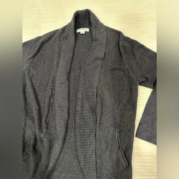 Barefoot Dreams CozyChic Lite Black Long Sleeve Circle Lounge Cardigan Size Med