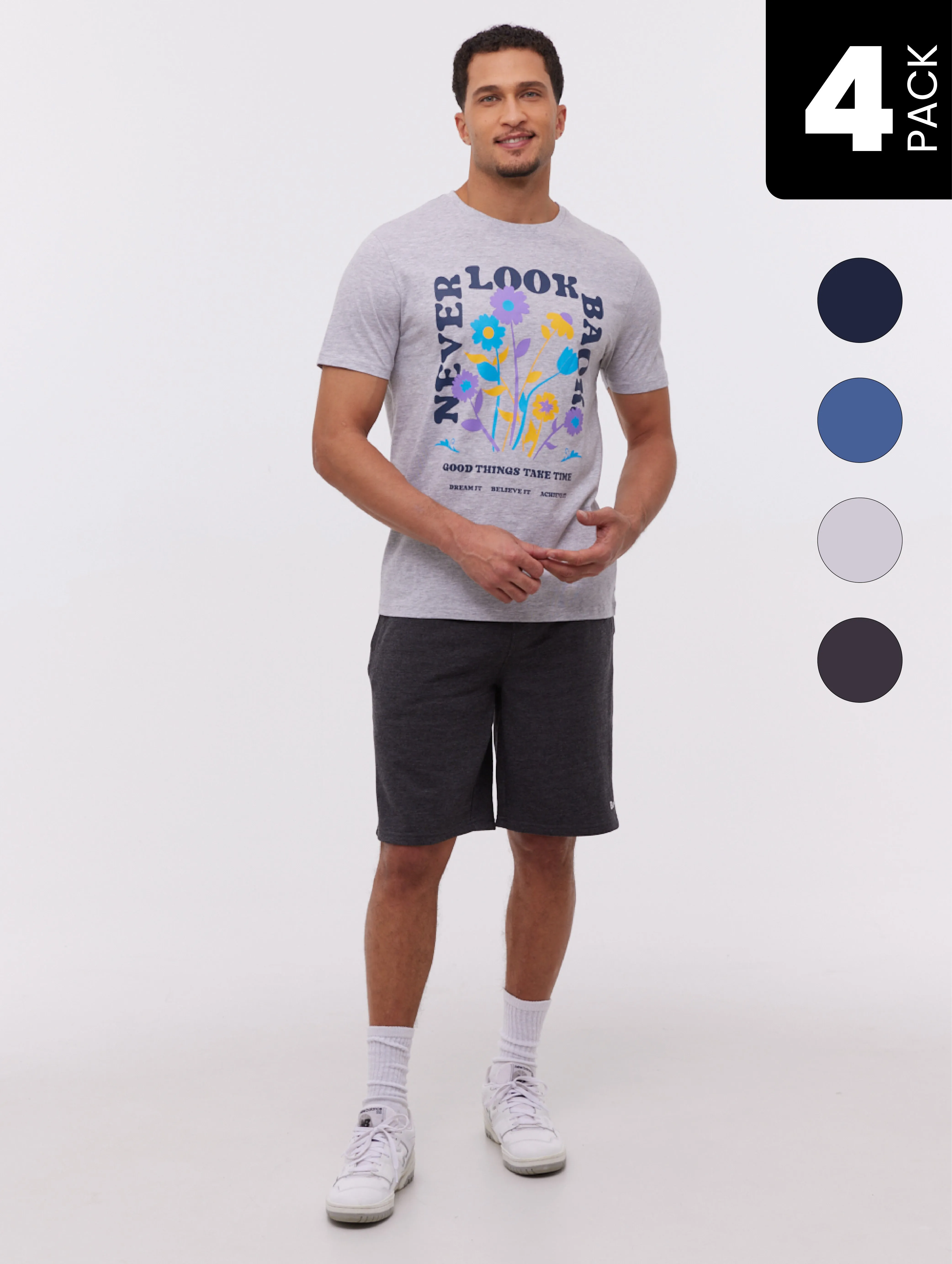 Baveri Graphic T-Shirt & Shorts 4-Pack