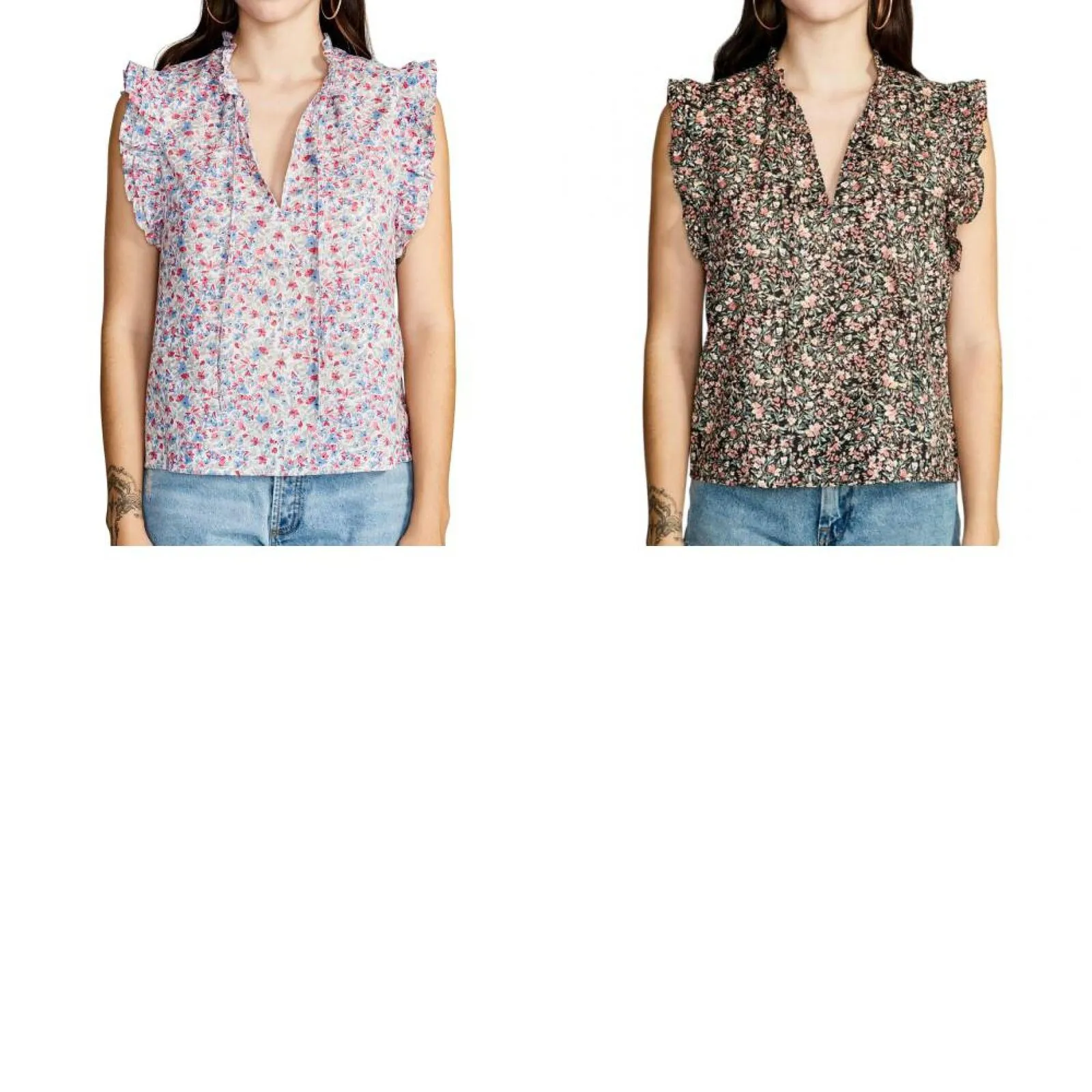 BB Dakota by Steve Madden Ditsy Floral Women's Sleeveless Printed Top BM14433W