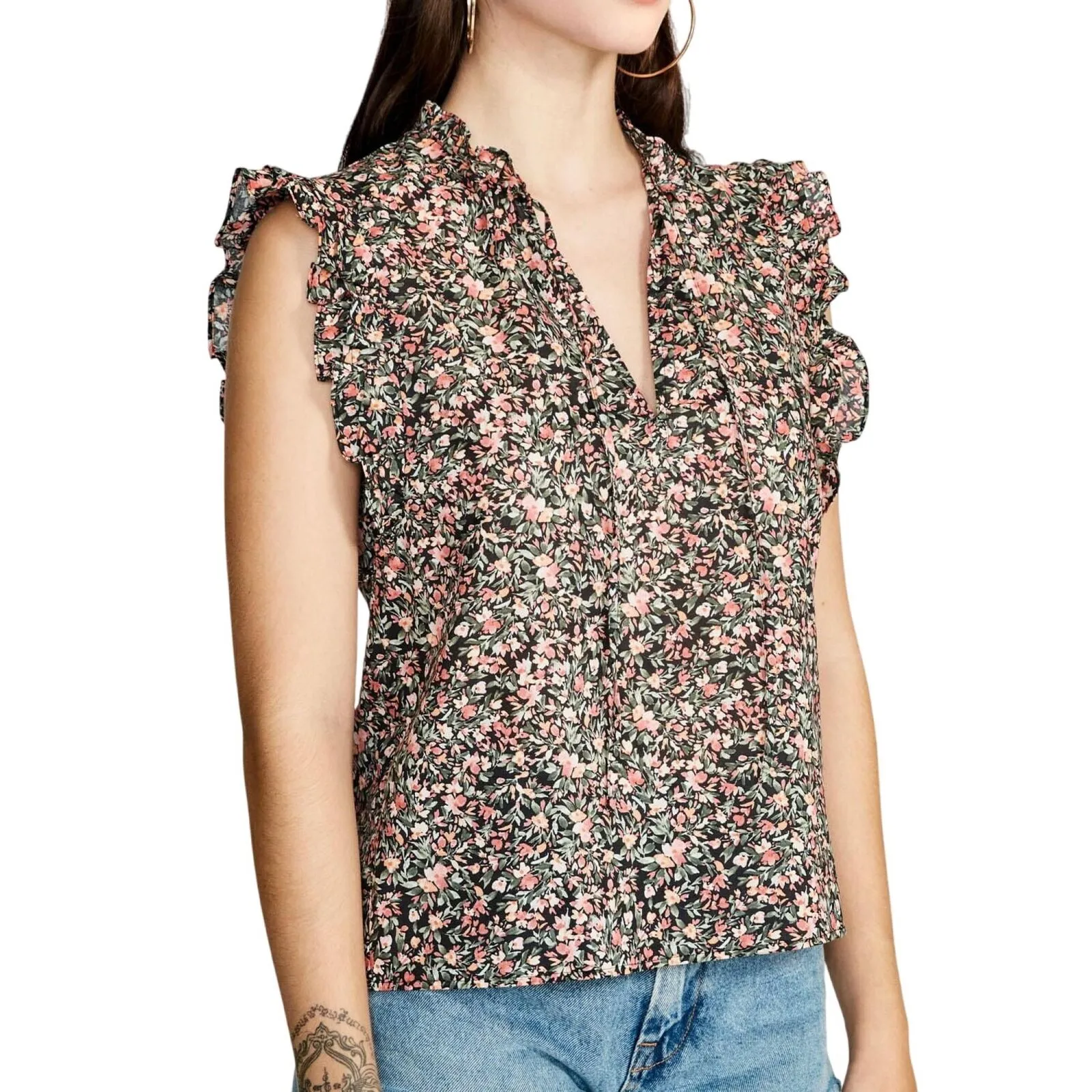 BB Dakota by Steve Madden Ditsy Floral Women's Sleeveless Printed Top BM14433W