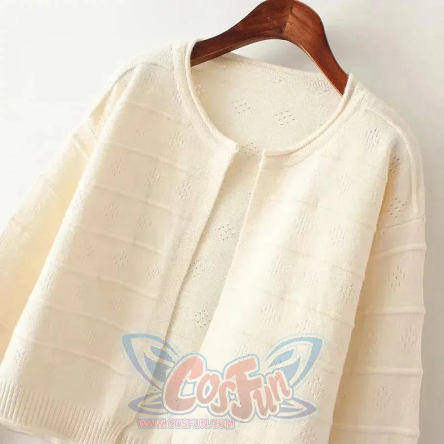 Bell Sleeve Bow Knot Loose Cardigan Sweatshirt J10001